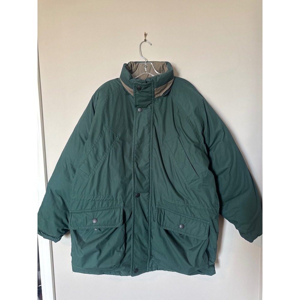 Forest Club Vintage Mens Down Filled Parka Jacket Green Large Winter Puffer Coat